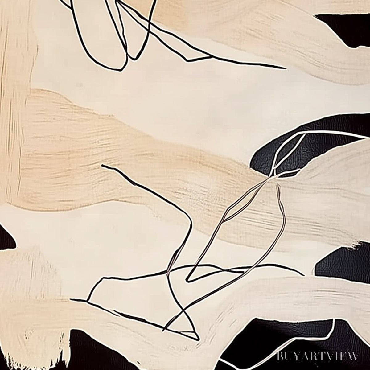 ARTOVITAS Echoes of Silence – Vertical Wabi Sabi Abstract Painting in Neutral Tones - image 5