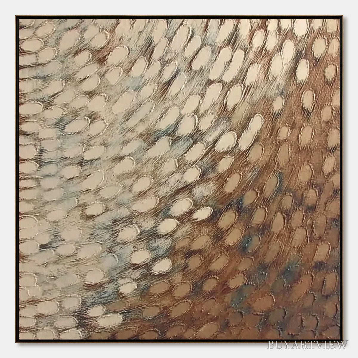 ARTOVITAS Golden Drift – Textured Wabi Sabi Abstract Oil Painting - image 1