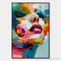 ARTOVITAS Vibrant Repose – Colorful Abstract Portrait Impasto Oil Painting - image 1