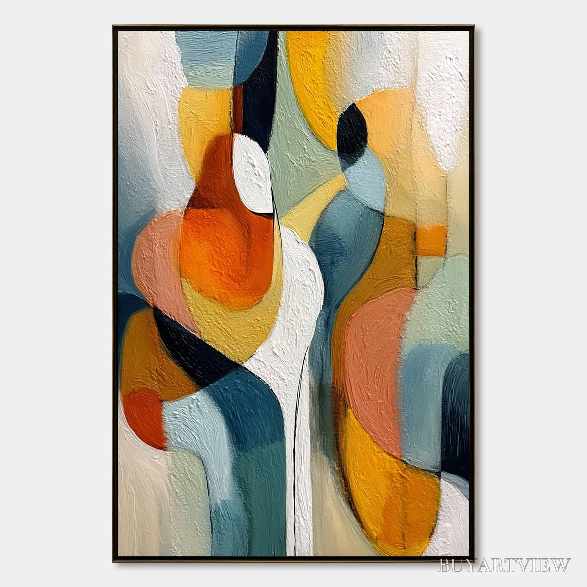 ARTOVITAS Interplay – Colorful Textured Abstract Oil Painting for Modern Decor - image 1