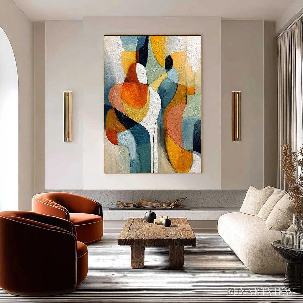 ARTOVITAS Interplay – Colorful Textured Abstract Oil Painting for Modern Decor - image 2