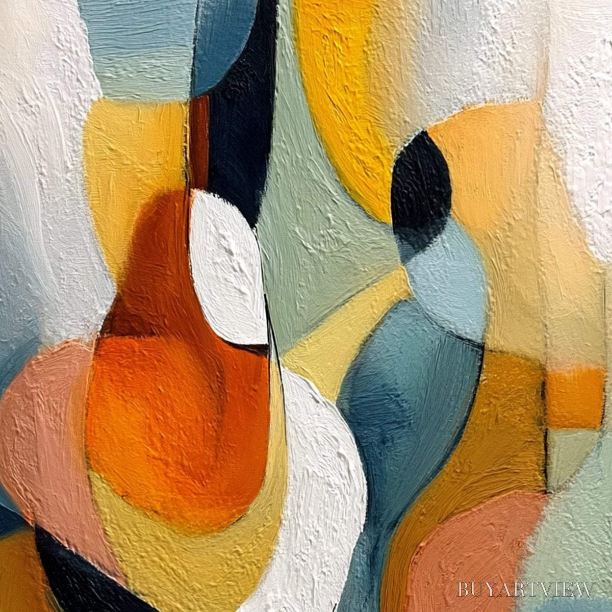 ARTOVITAS Interplay – Colorful Textured Abstract Oil Painting for Modern Decor - image 3