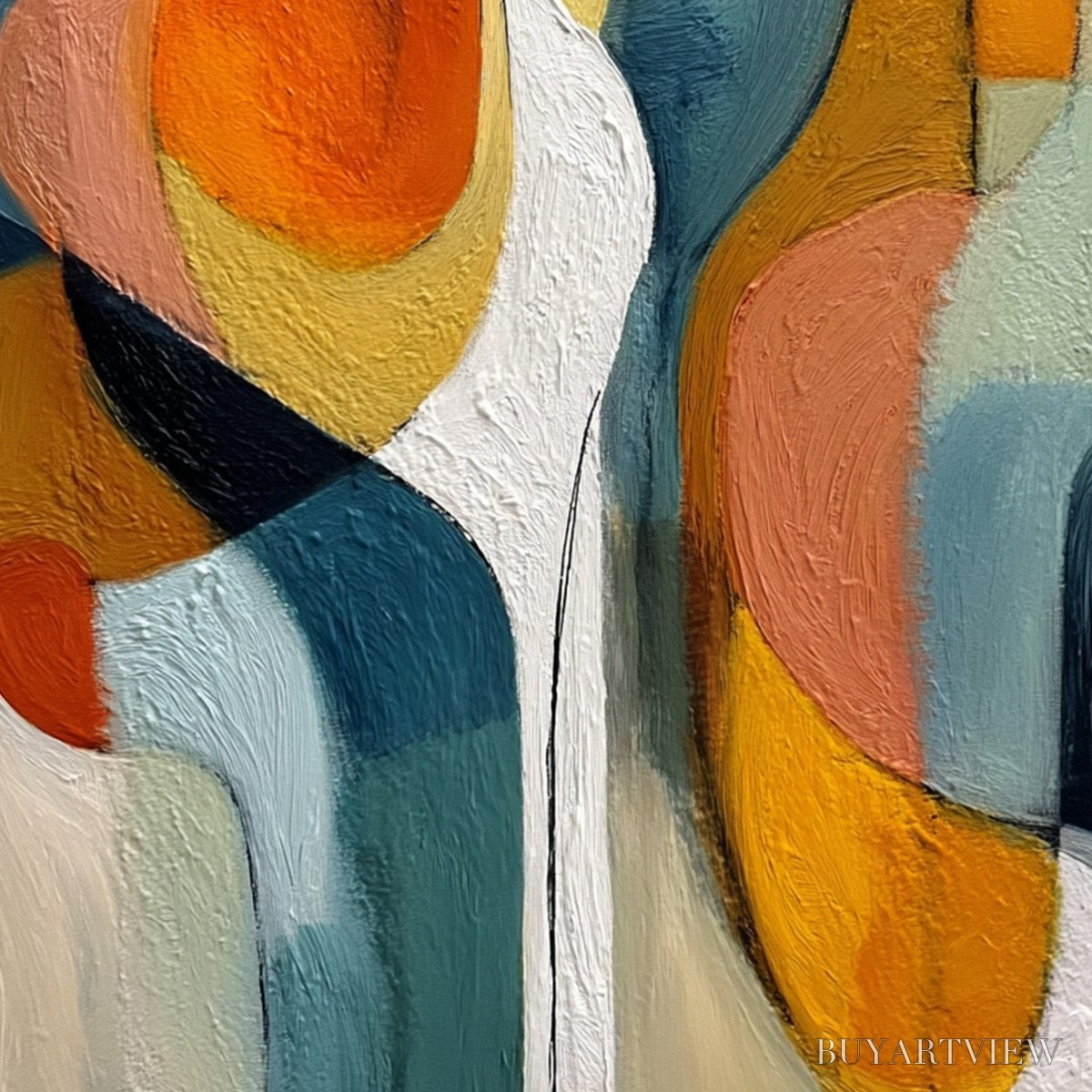ARTOVITAS Interplay – Colorful Textured Abstract Oil Painting for Modern Decor - image 5