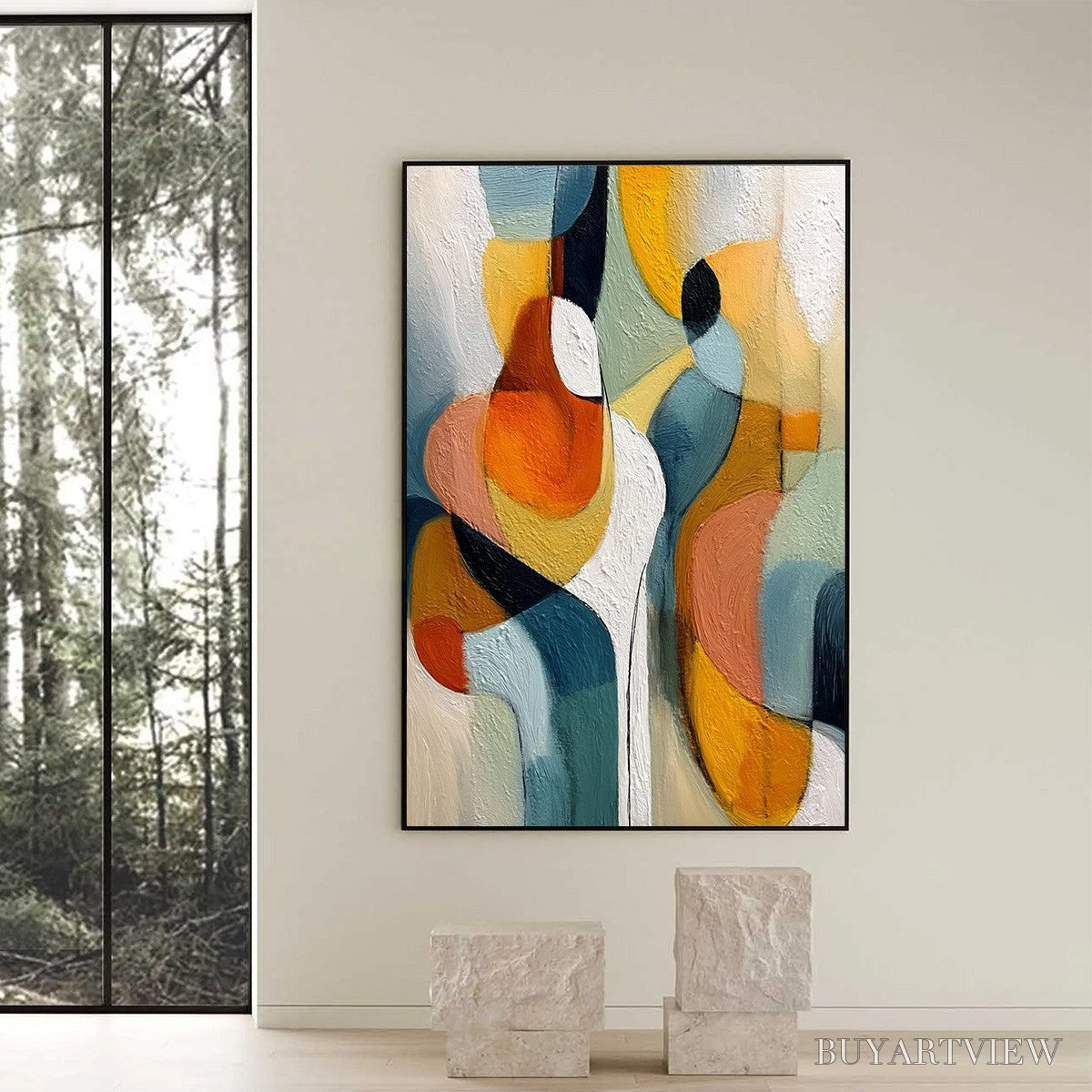 ARTOVITAS Interplay – Colorful Textured Abstract Oil Painting for Modern Decor - image 6