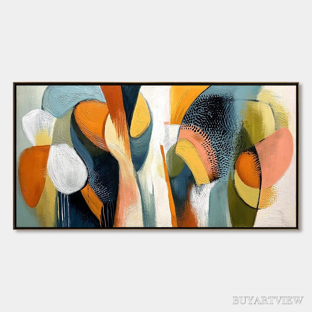 ARTOVITAS Urban Jubilee – Large Colorful Abstract Textured Oil Painting for Modern Decor - image 1