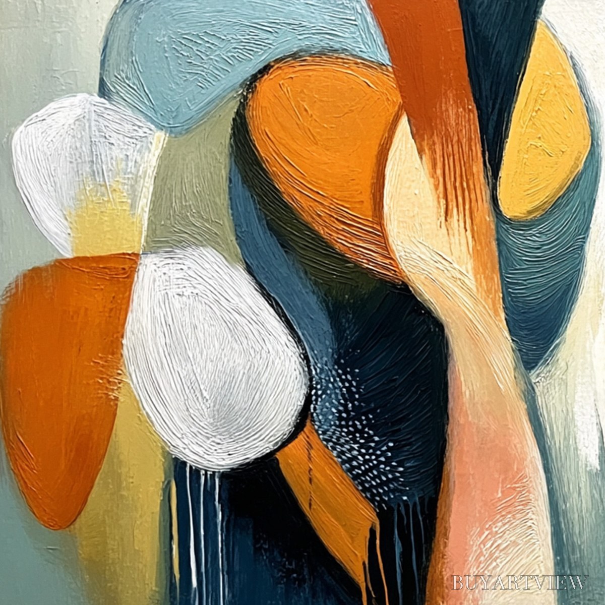 ARTOVITAS Urban Jubilee – Large Colorful Abstract Textured Oil Painting for Modern Decor - image 3