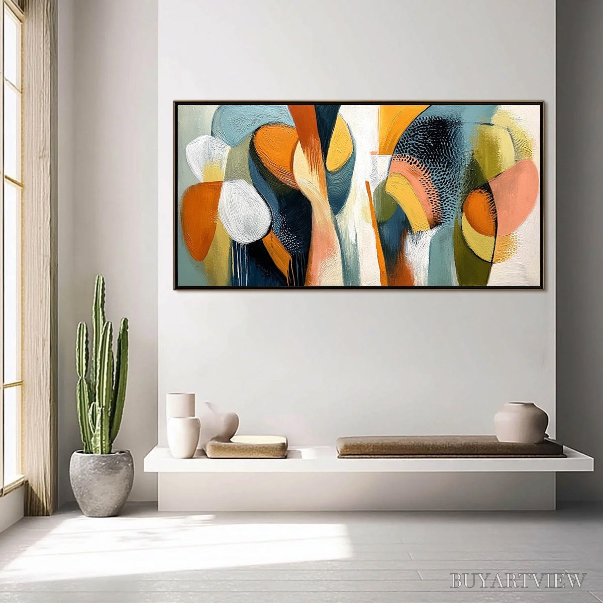 ARTOVITAS Urban Jubilee – Large Colorful Abstract Textured Oil Painting for Modern Decor - image 4