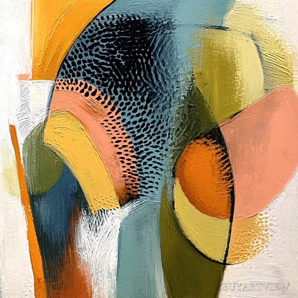 ARTOVITAS Urban Jubilee – Large Colorful Abstract Textured Oil Painting for Modern Decor - image 5