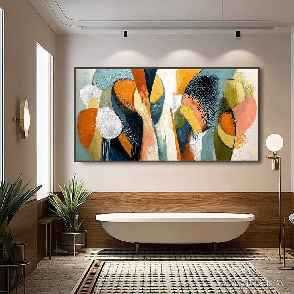 ARTOVITAS Urban Jubilee – Large Colorful Abstract Textured Oil Painting for Modern Decor - image 6