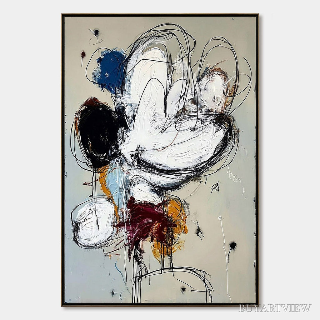 ARTOVITAS Syncopation – Large Vertical Abstract Painting with Dynamic Lines - image 1