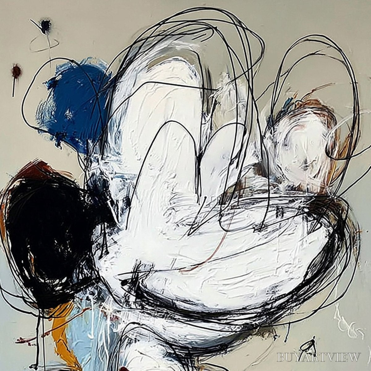 ARTOVITAS Syncopation – Large Vertical Abstract Painting with Dynamic Lines - image 3