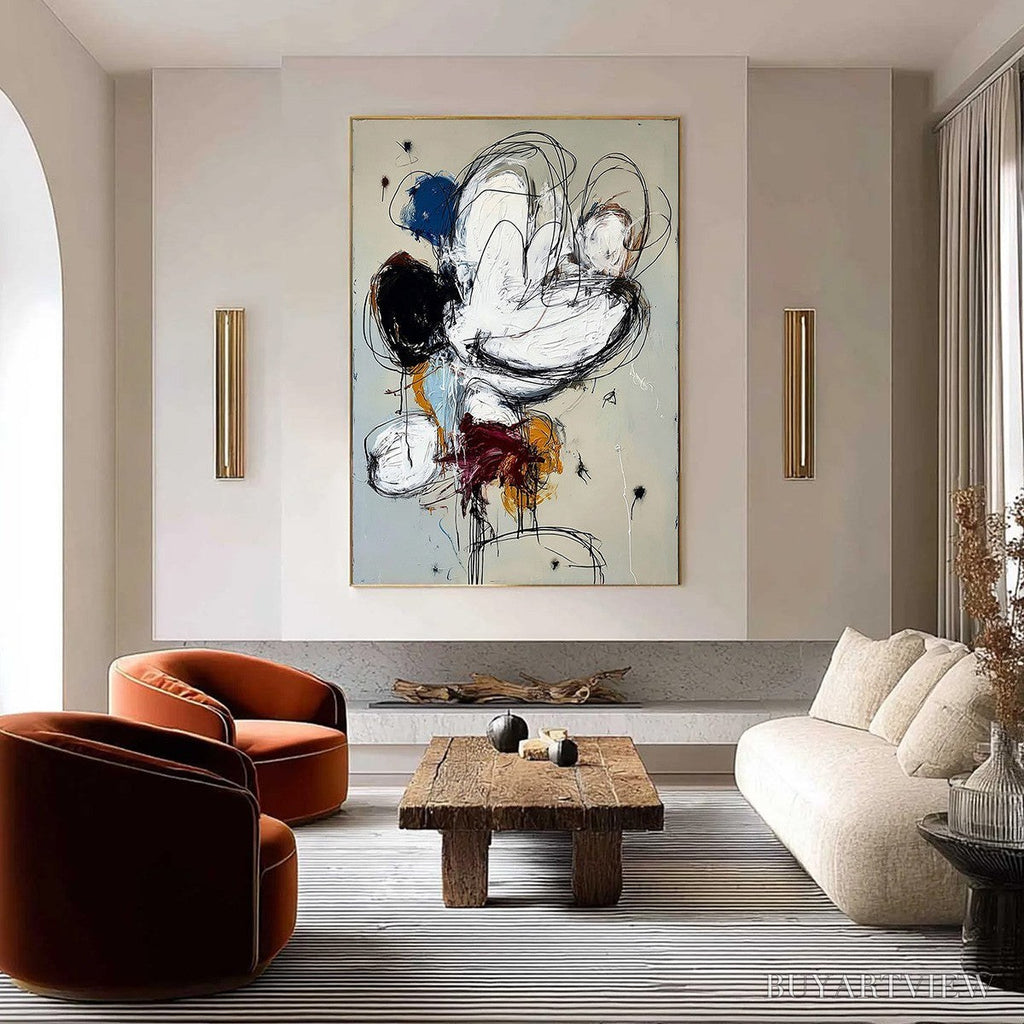 ARTOVITAS Syncopation – Large Vertical Abstract Painting with Dynamic Lines - image 4