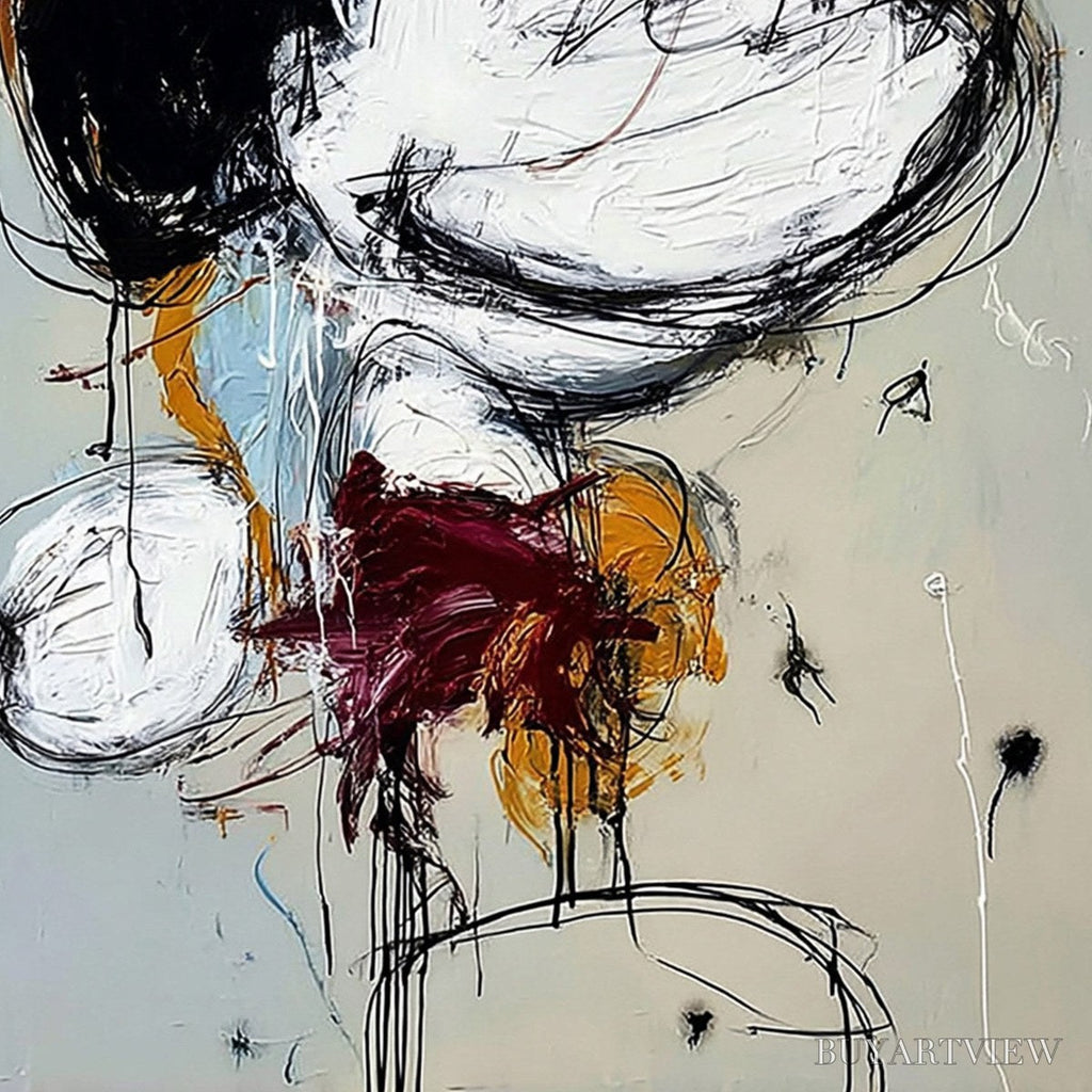 ARTOVITAS Syncopation – Large Vertical Abstract Painting with Dynamic Lines - image 5