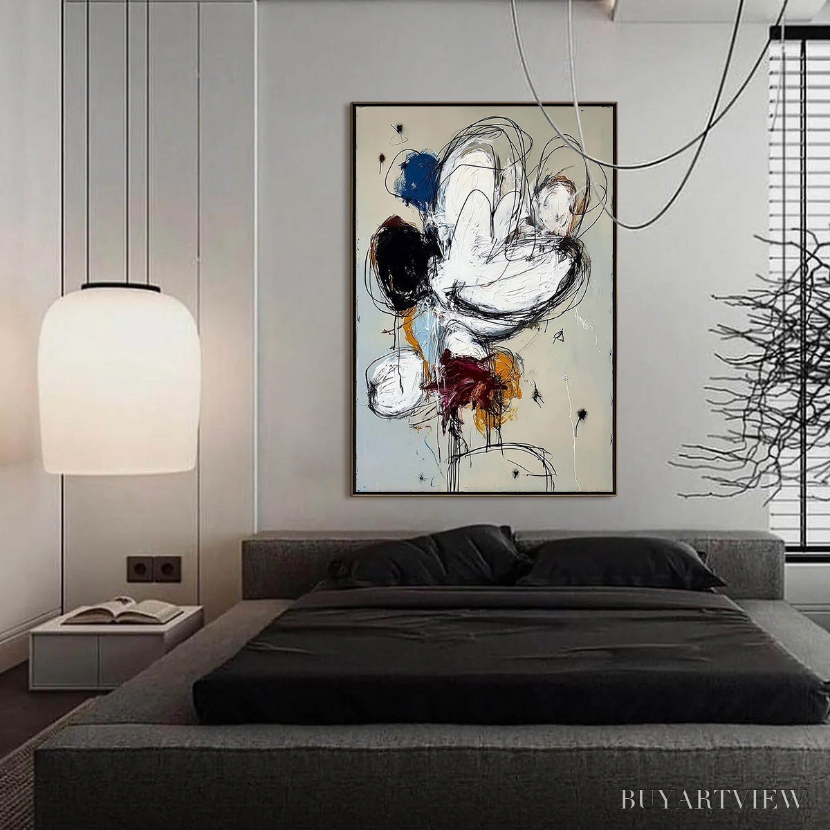 ARTOVITAS Syncopation – Large Vertical Abstract Painting with Dynamic Lines - image 6