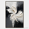 ARTOVITAS Convergence – Textured Black and White Abstract Impasto Painting - image 1
