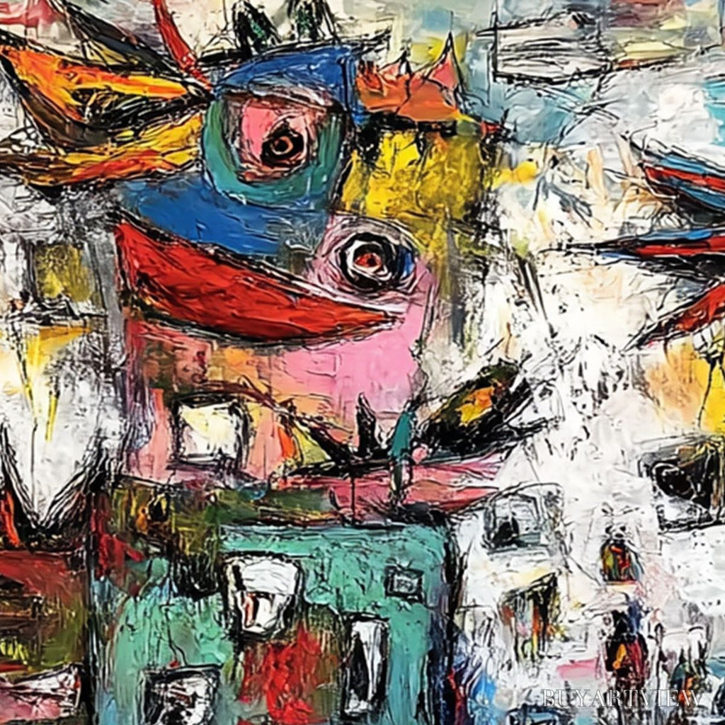 ARTOVITAS Urban Fantasia – Vibrant and Textured Abstract Cityscape Painting - image 5