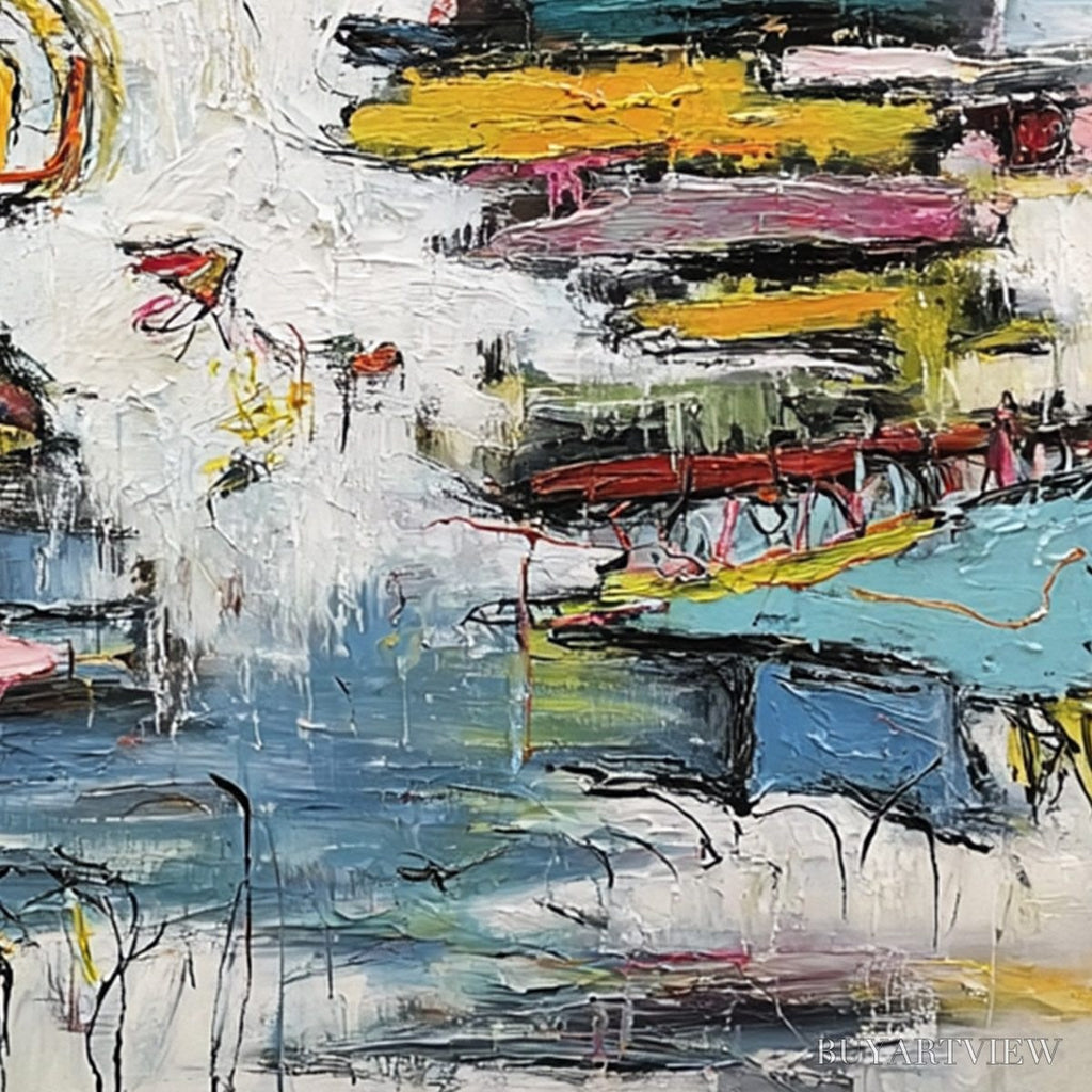 ARTOVITAS Creature Carnival – Colorful Abstract Impasto Painting with Whimsical Figures - image 5