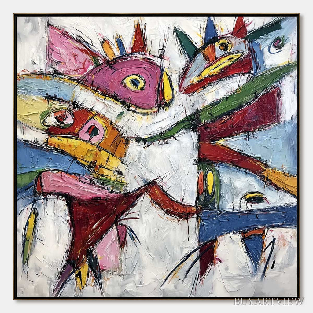 ARTOVITAS Carnival of Souls – Large Colorful Abstract Impasto - image 1