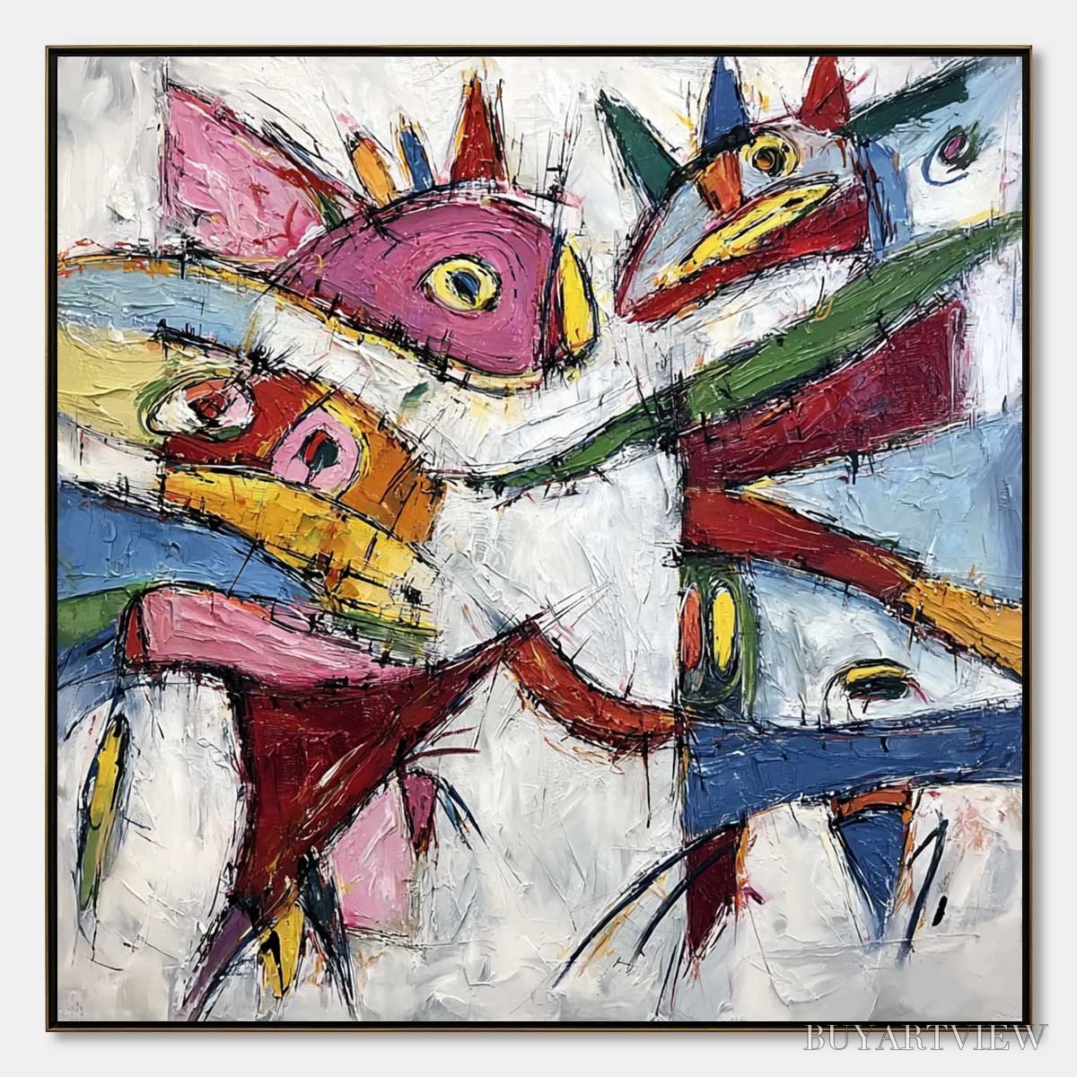 ARTOVITAS Carnival of Souls – Large Colorful Abstract Impasto - image 1