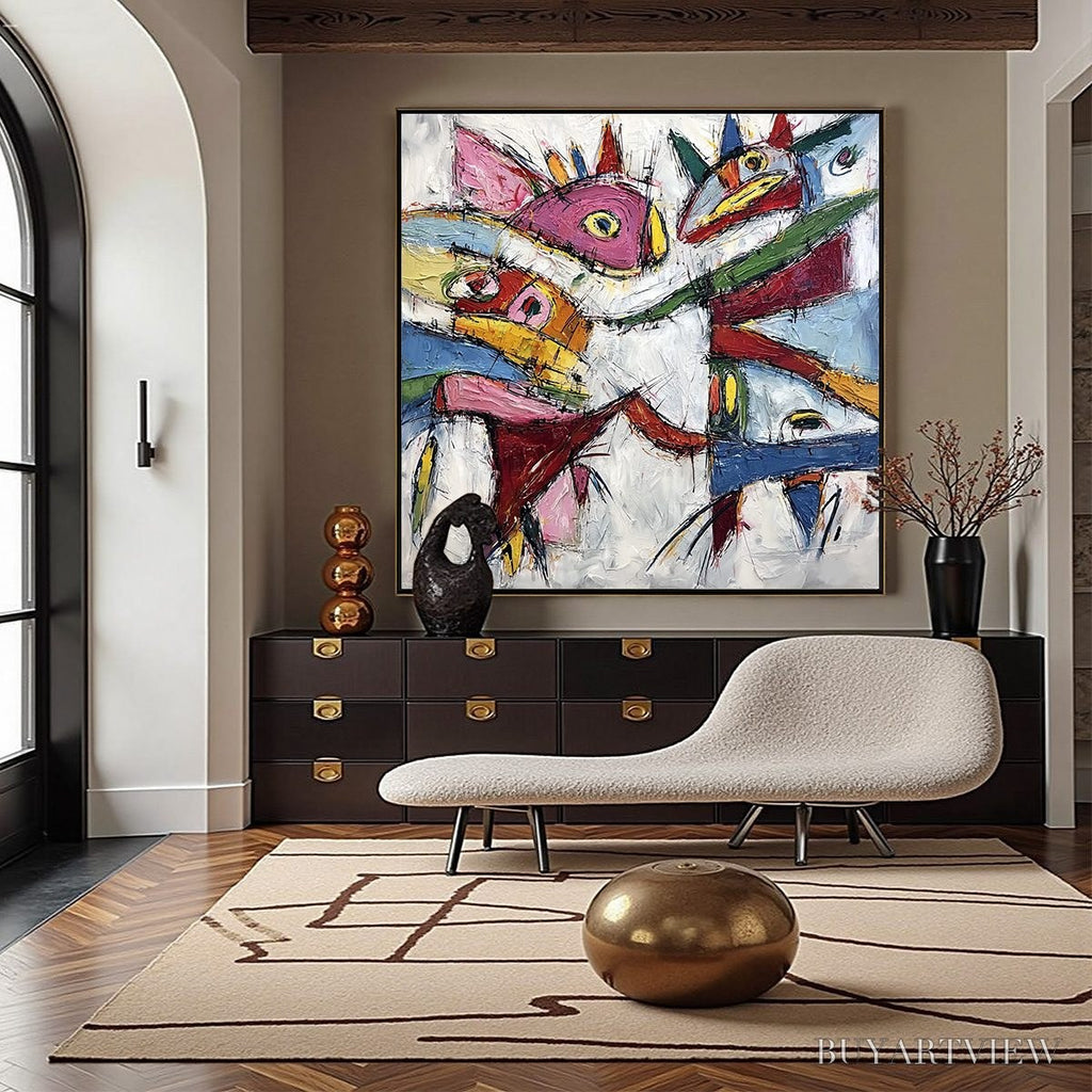 ARTOVITAS Carnival of Souls – Large Colorful Abstract Impasto - image 2