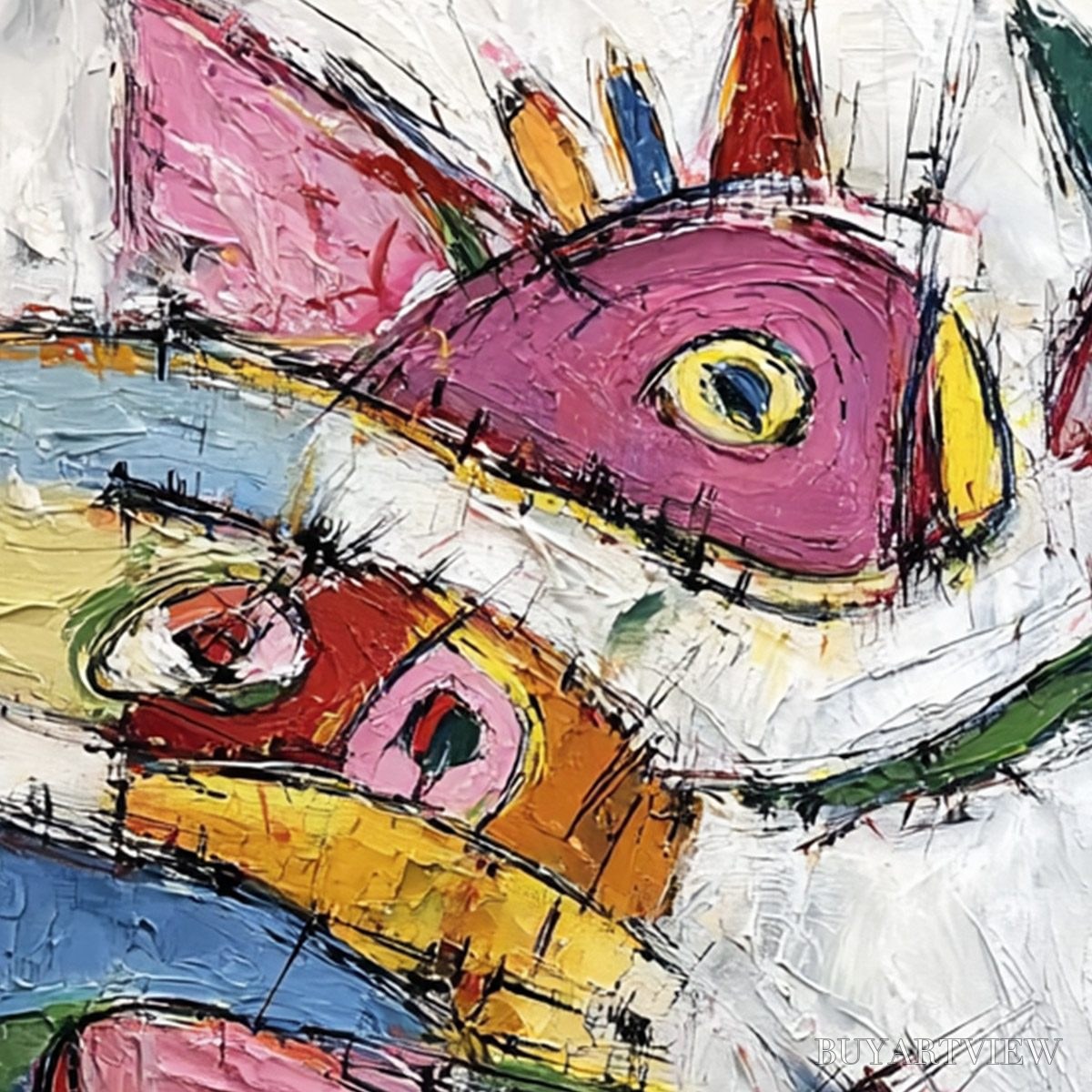 ARTOVITAS Carnival of Souls – Large Colorful Abstract Impasto - image 3