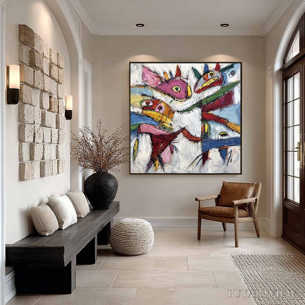 ARTOVITAS Carnival of Souls – Large Colorful Abstract Impasto - image 4