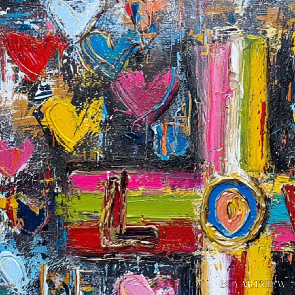 ARTOVITAS Divine Embrace – Colorful Textured Abstract Painting of Love and Faith - image 5