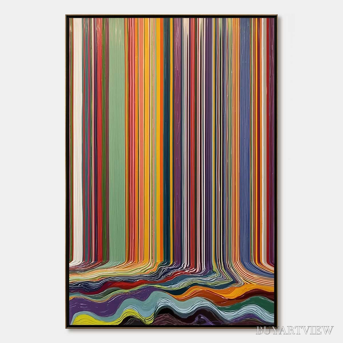ARTOVITAS Chromatic Cascade – Vibrant Textured Vertical Abstract Color Painting - image 1