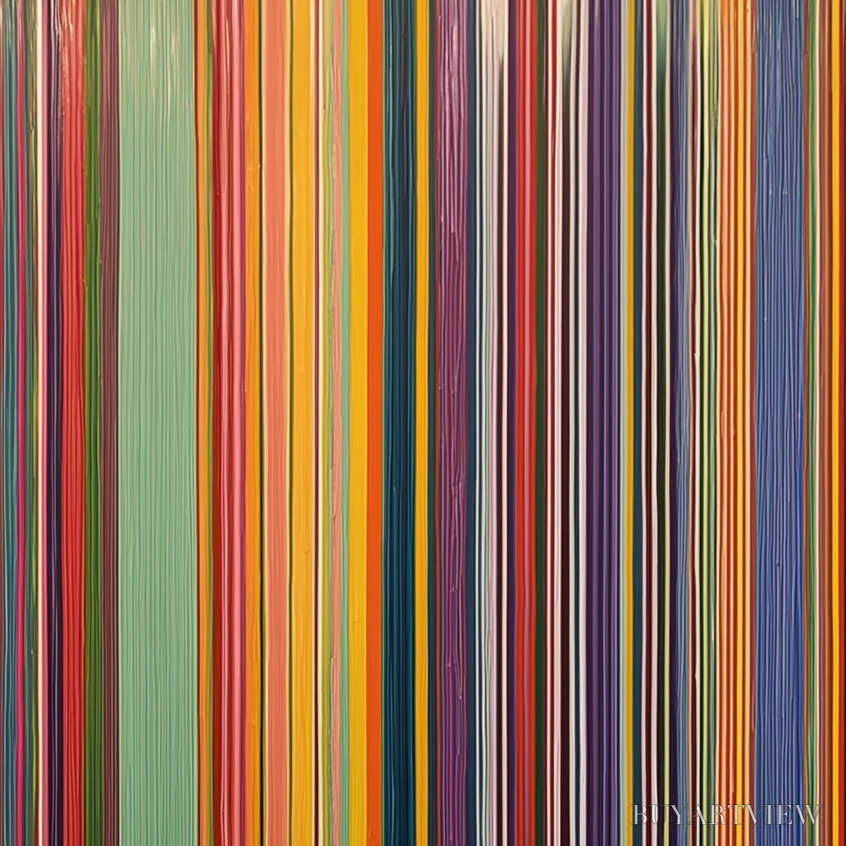 ARTOVITAS Chromatic Cascade – Vibrant Textured Vertical Abstract Color Painting - image 3