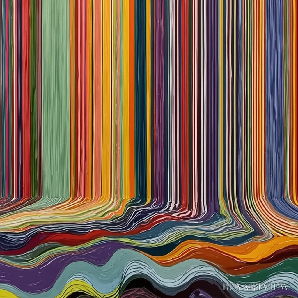 ARTOVITAS Chromatic Cascade – Vibrant Textured Vertical Abstract Color Painting - image 5