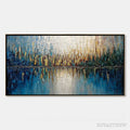 ARTOVITAS Golden Horizon – Textured Abstract Cityscape Reflection Oil Painting - image 1