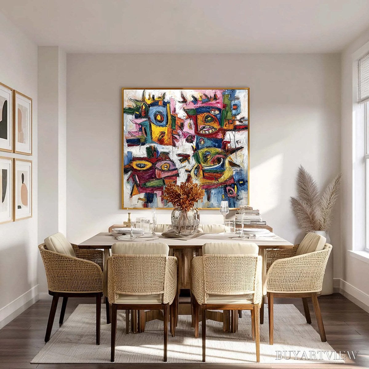 ARTOVITAS Urban Carnival – Large Colorful Abstract Impasto Painting for Modern Decor - image 4