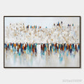 ARTOVITAS Gathering – Textured Abstract Figurative Crowd Painting - image 1