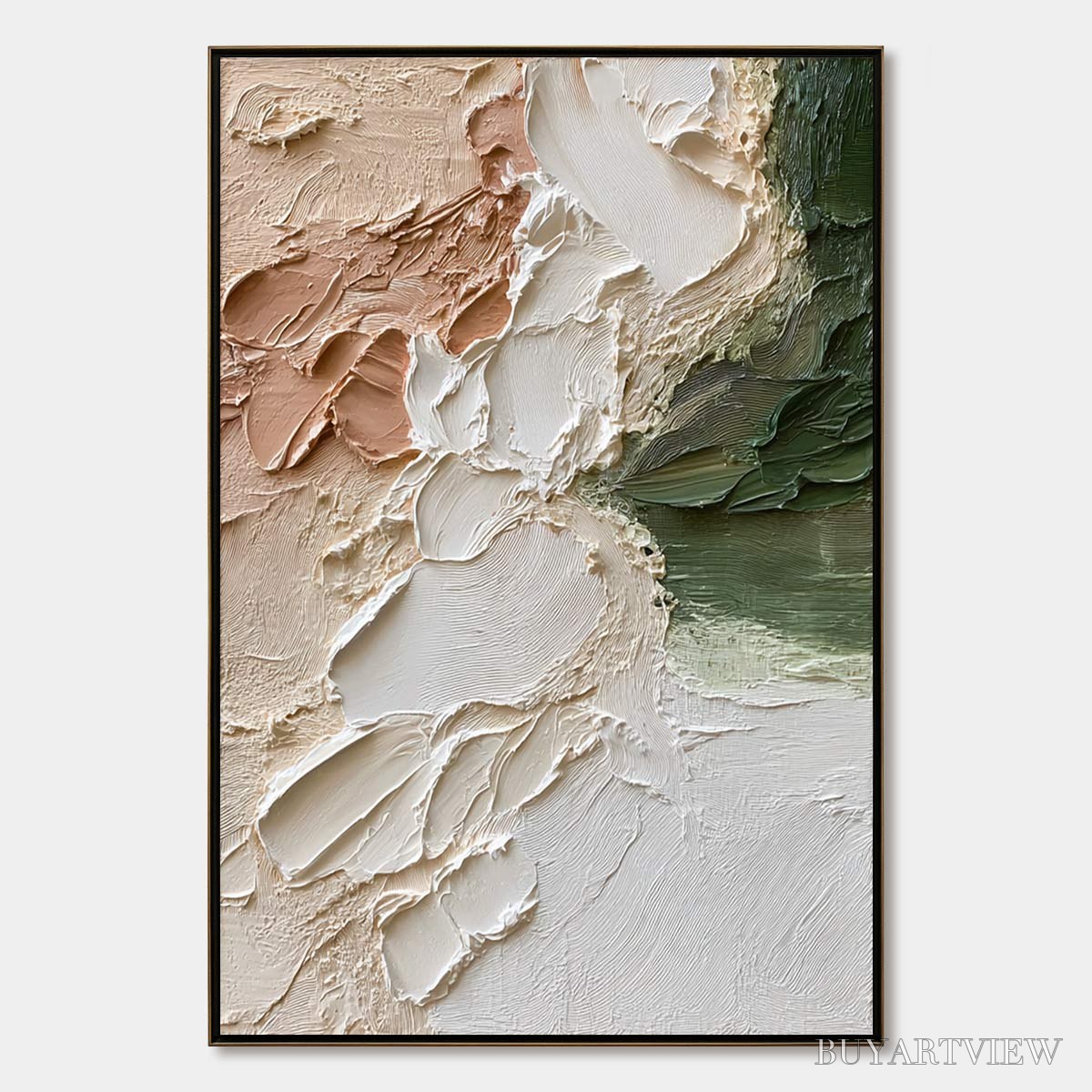 ARTOVITAS Earth'S Embrace – Textured Wabi Sabi Abstract Painting in Earth Tones - image 1