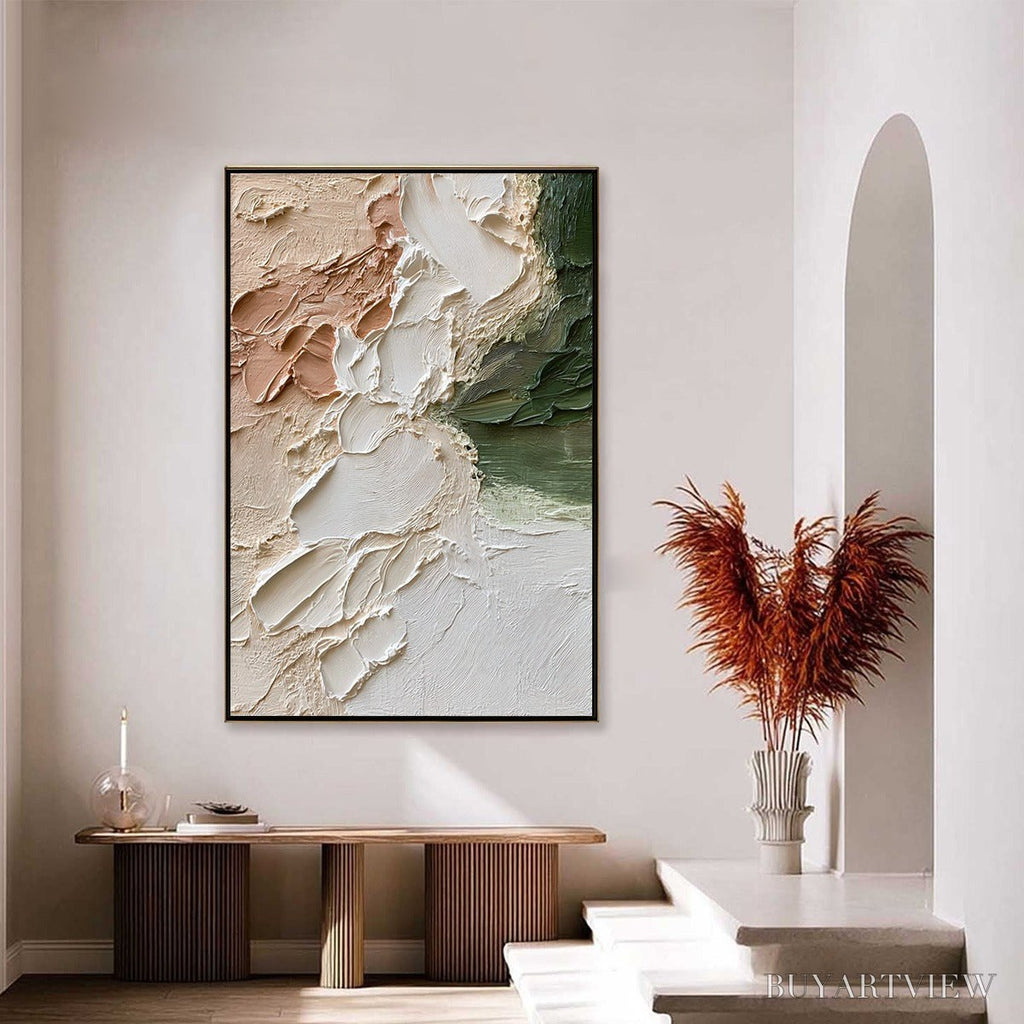ARTOVITAS Earth'S Embrace – Textured Wabi Sabi Abstract Painting in Earth Tones - image 2
