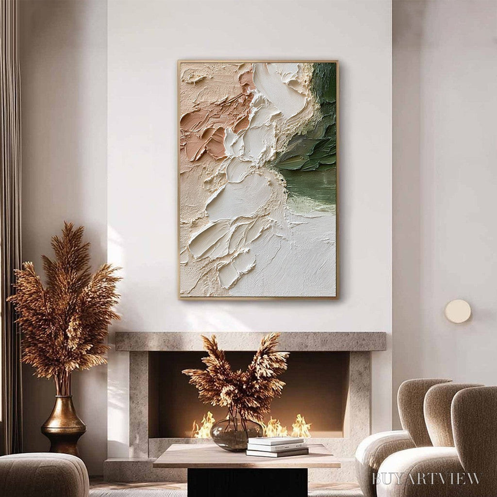 ARTOVITAS Earth'S Embrace – Textured Wabi Sabi Abstract Painting in Earth Tones - image 4