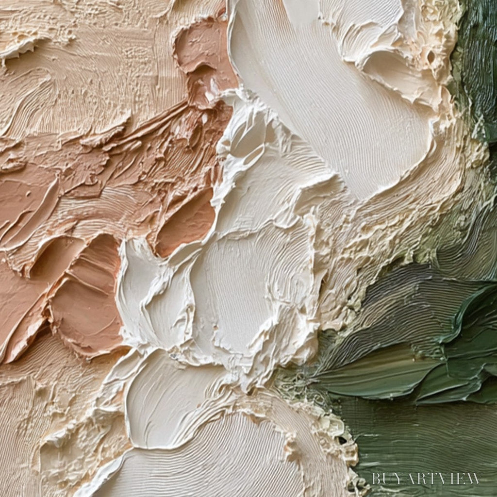 ARTOVITAS Earth'S Embrace – Textured Wabi Sabi Abstract Painting in Earth Tones - image 5