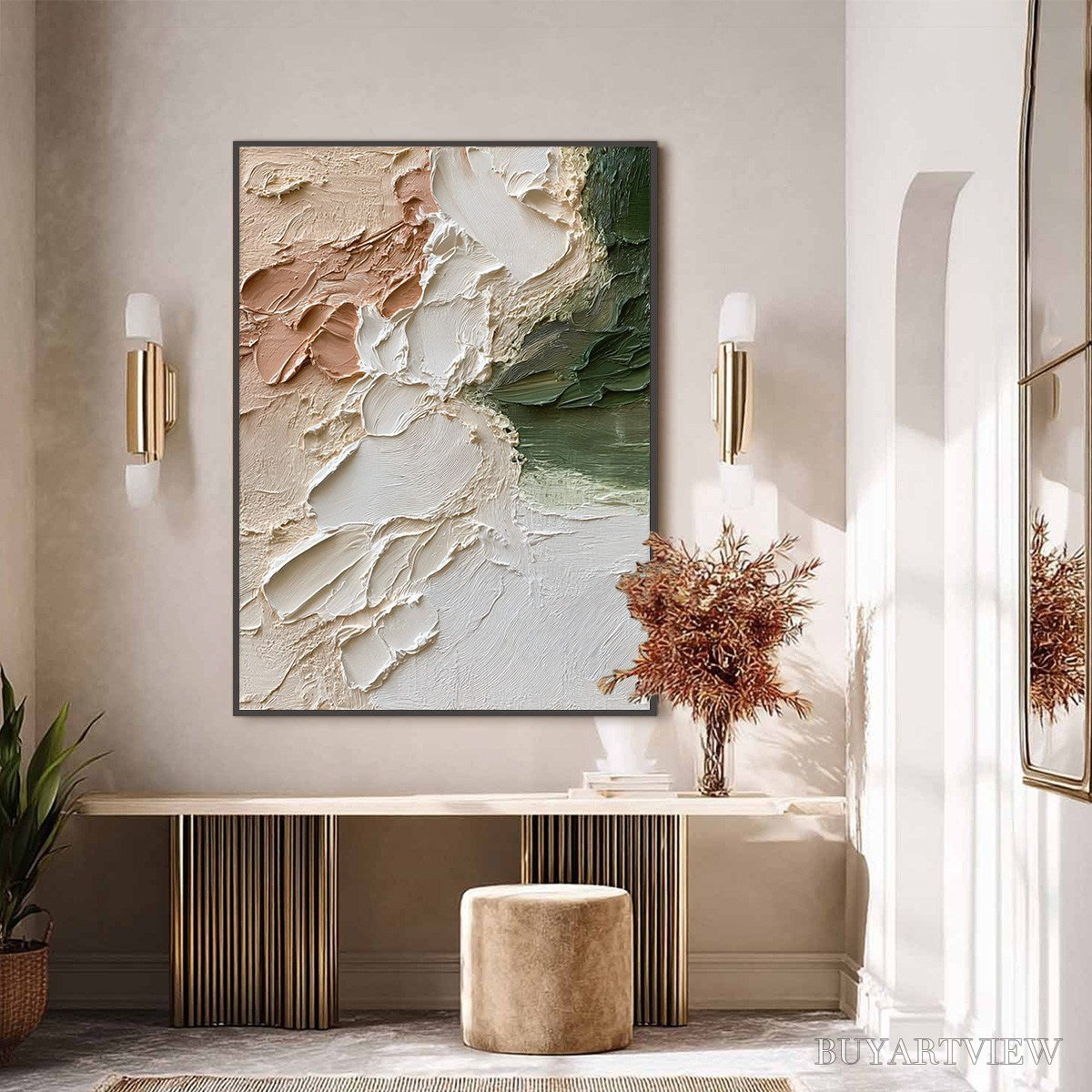 ARTOVITAS Earth'S Embrace – Textured Wabi Sabi Abstract Painting in Earth Tones - image 6