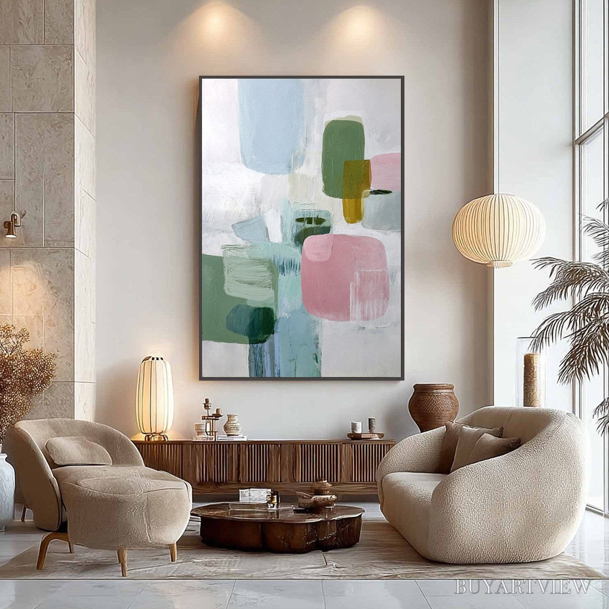 ARTOVITAS Morning Blush – Soft Pastel Abstract - image 3