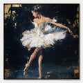 ARTOVITAS Golden Reverie – Textured Gold Leaf Ballerina Portrait Painting - image 1