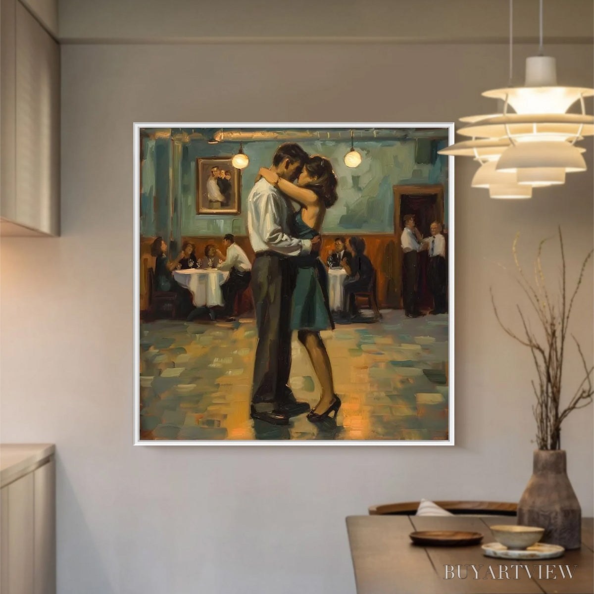 ARTOVITAS Last Dance – Romantic Figurative Oil Painting of Couple Dancing - image 2