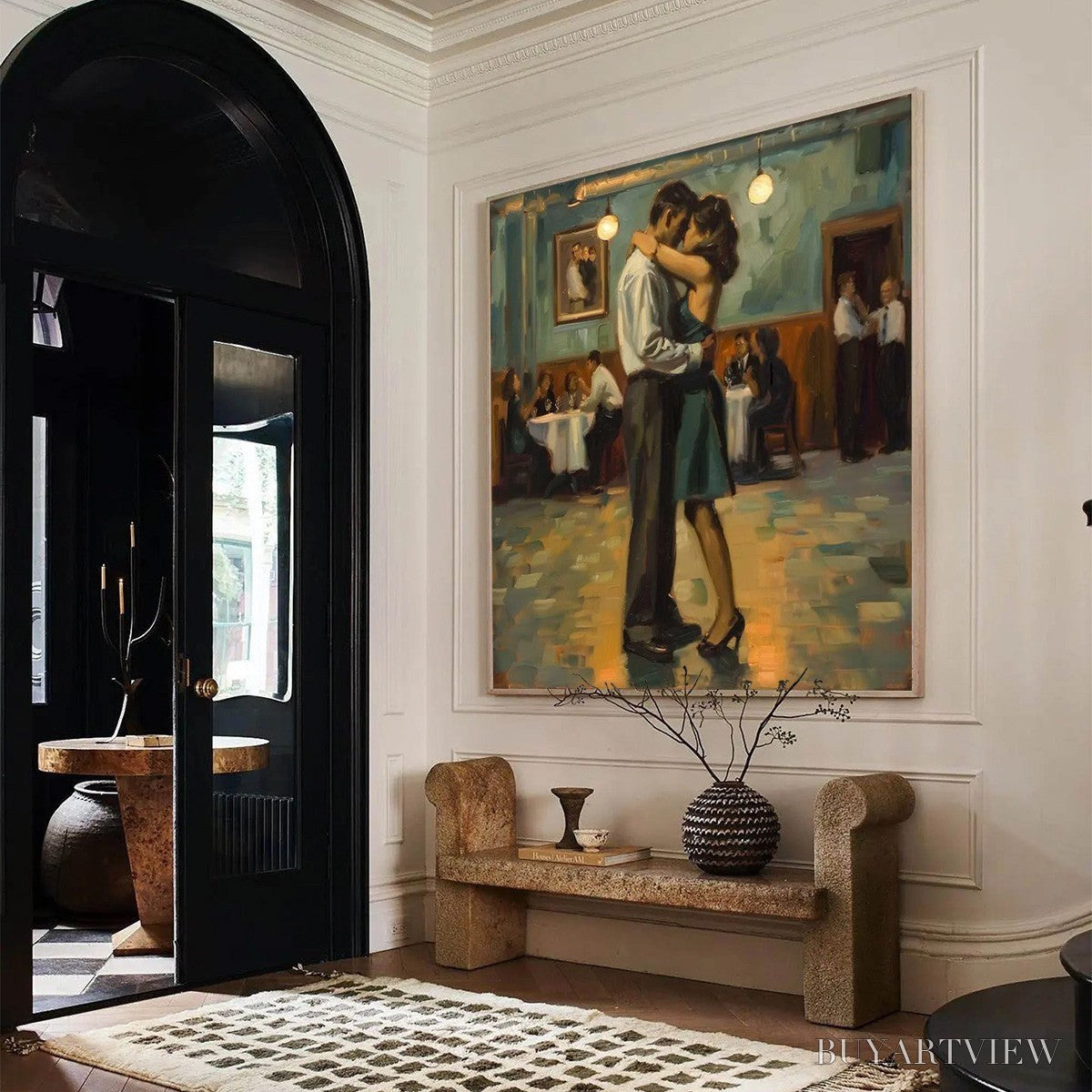 ARTOVITAS Last Dance – Romantic Figurative Oil Painting of Couple Dancing - image 4