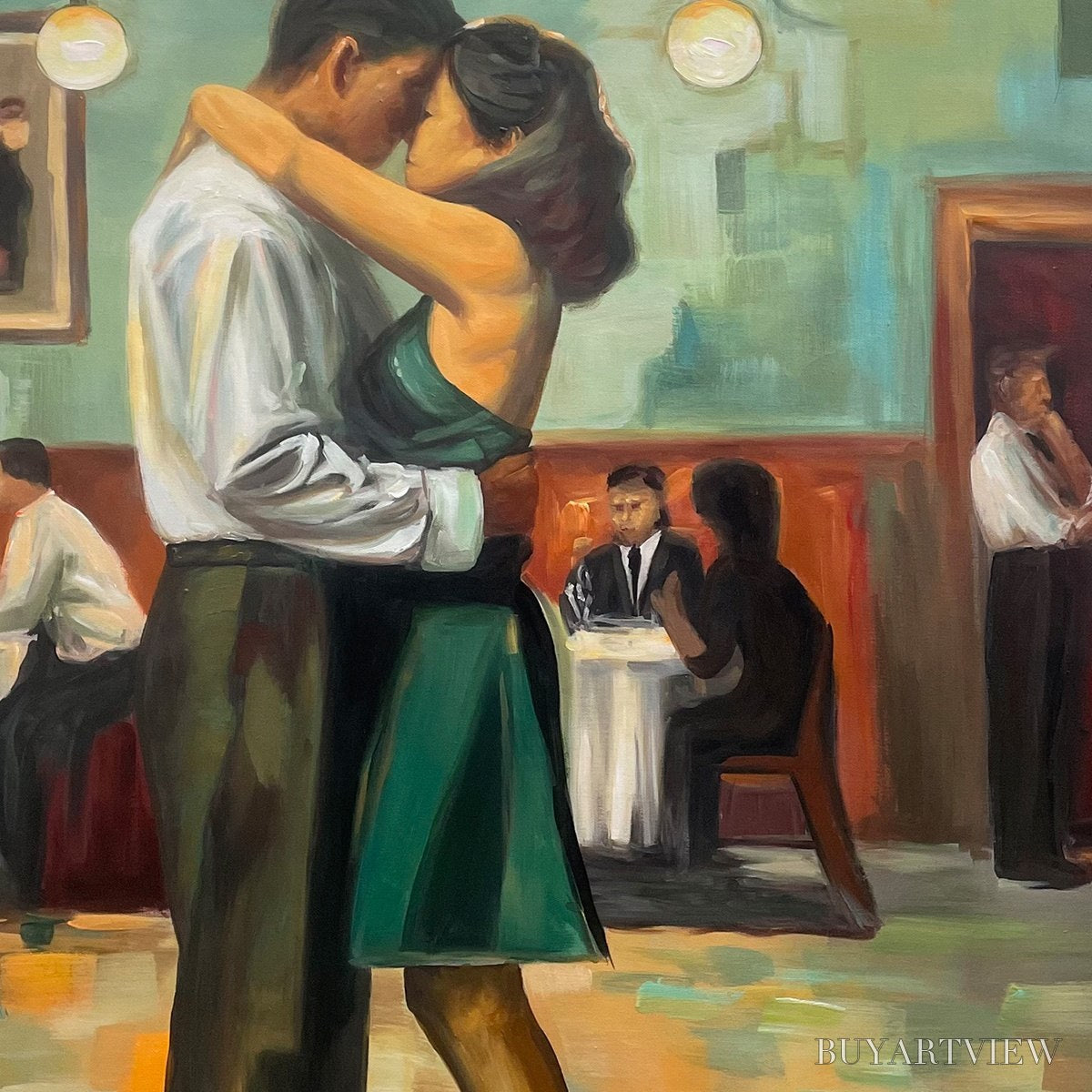 ARTOVITAS Last Dance – Romantic Figurative Oil Painting of Couple Dancing - image 5