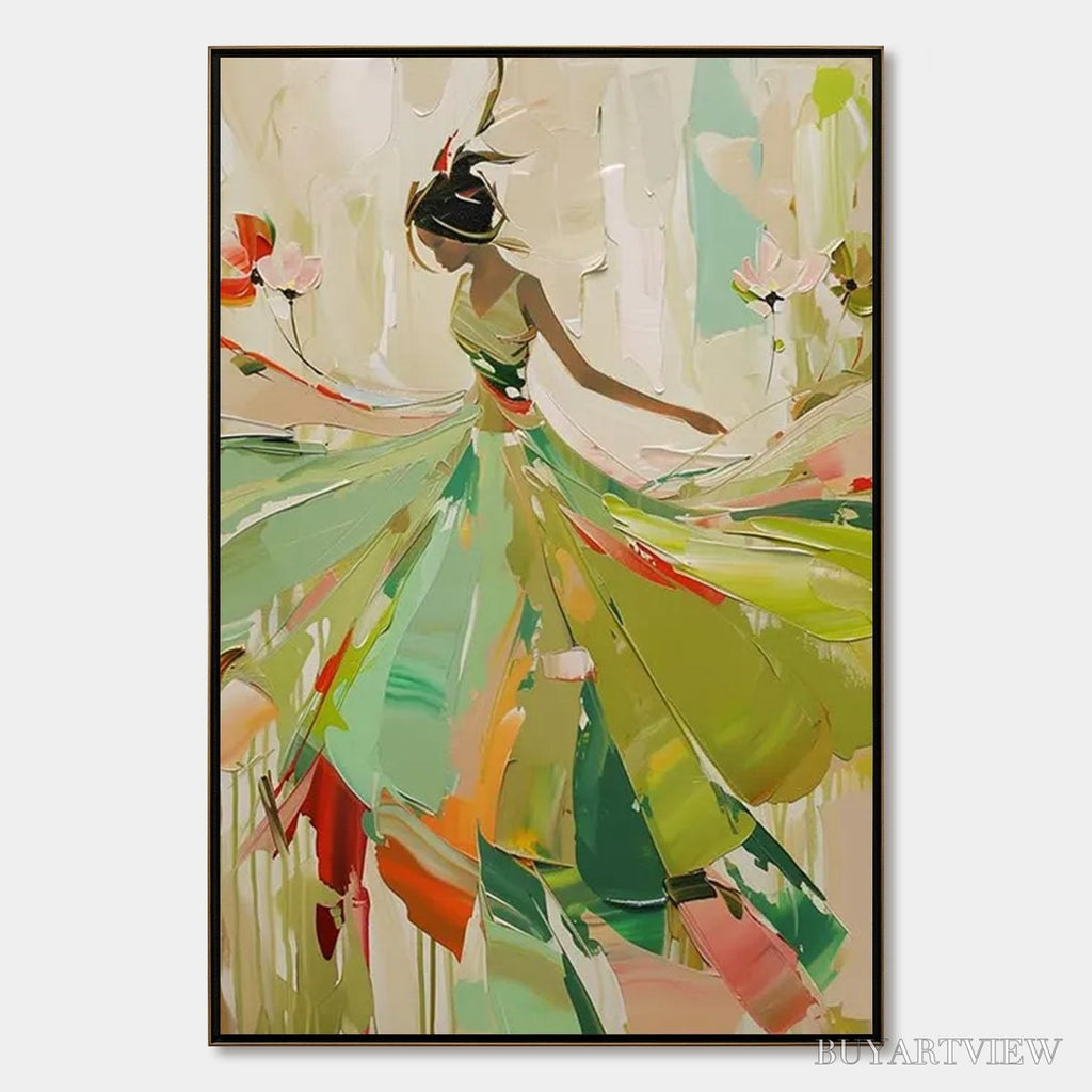 ARTOVITAS Whirlwind of Color – Abstract Figurative Oil Painting of Dancer - image 1