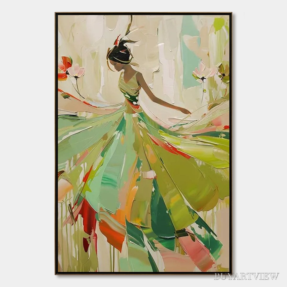 ARTOVITAS Whirlwind of Color – Abstract Figurative Oil Painting of Dancer - image 1