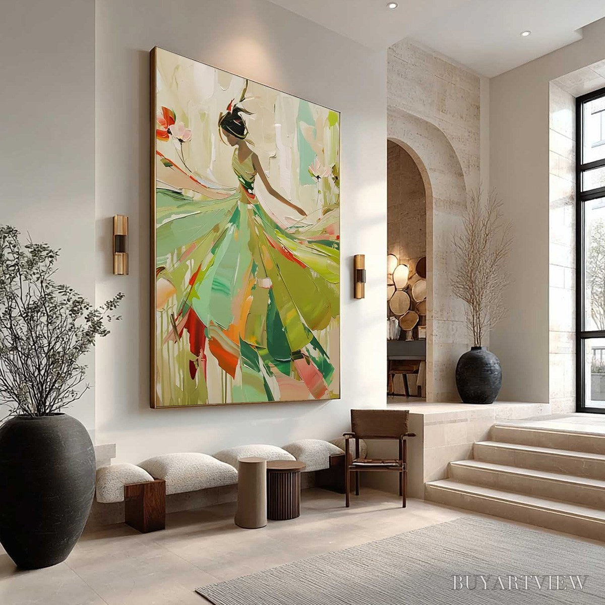 ARTOVITAS Whirlwind of Color – Abstract Figurative Oil Painting of Dancer - image 4
