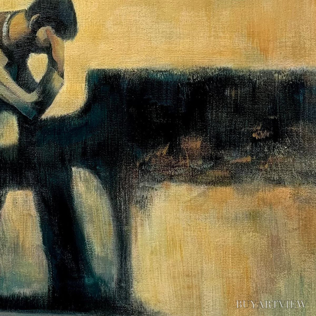 ARTOVITAS Solitude Sonata – Expressive Figurative Piano Oil Painting - image 3