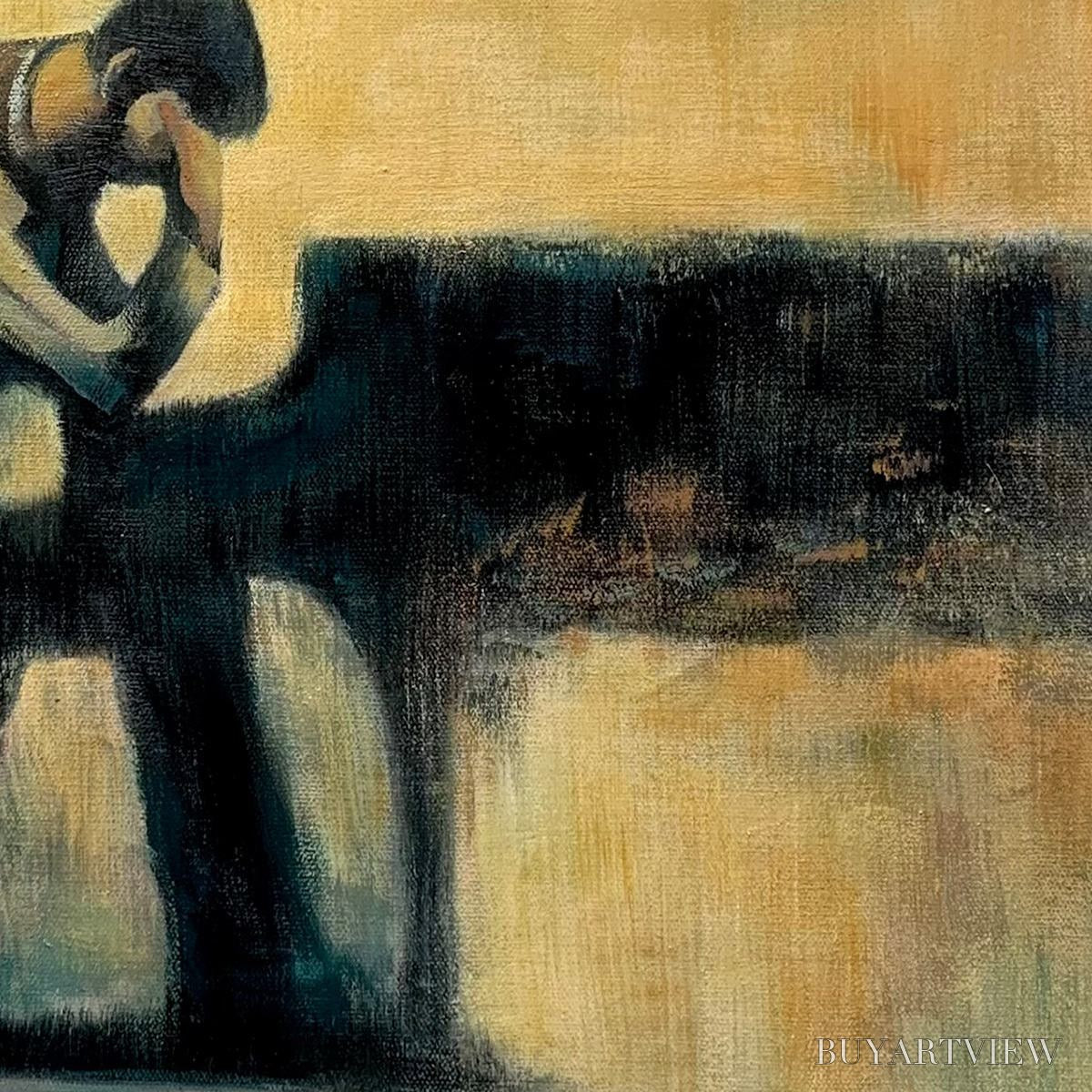 ARTOVITAS Solitude Sonata – Expressive Figurative Piano Oil Painting - image 3