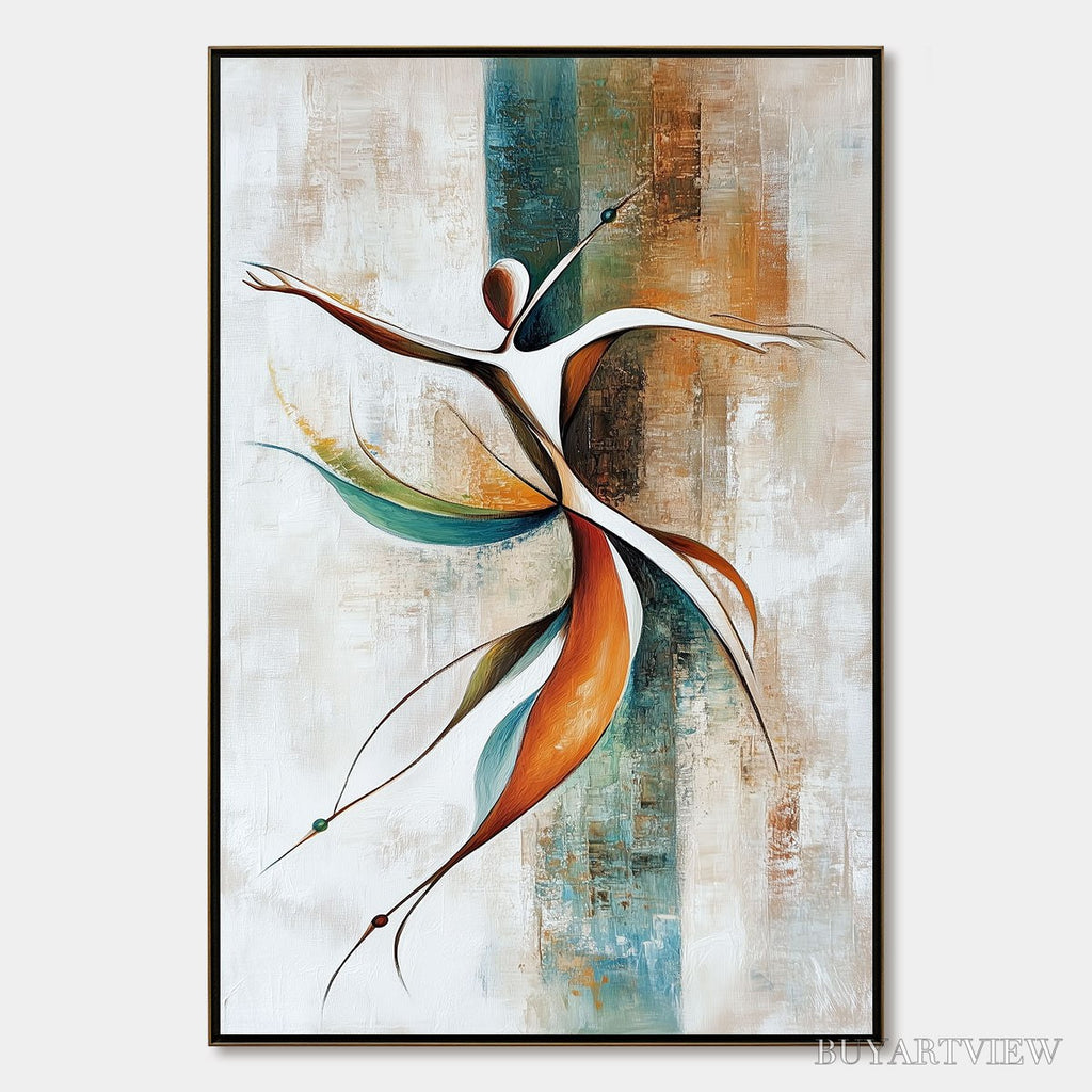ARTOVITAS Grace in Motion – Expressive Abstract Figure Oil Painting - image 1