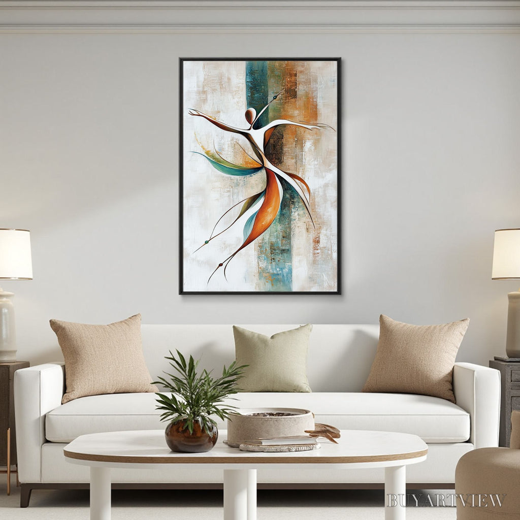 ARTOVITAS Grace in Motion – Expressive Abstract Figure Oil Painting - image 2